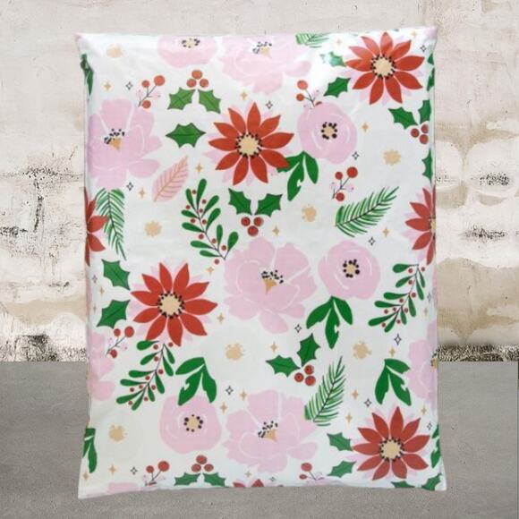 20 Count Festive Floral Print Poly Mailers 19 x 24 - Picture 1 of 1